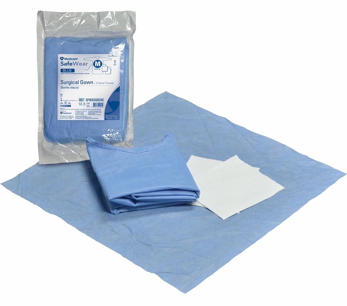 Medicom SafeWear AAMI Level 3 Sterile Surgical Gown Set